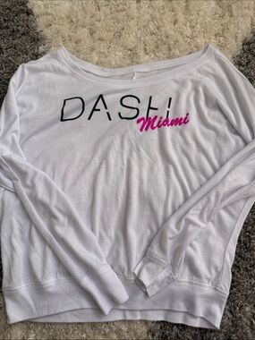 Ash White Pullover with Black and Hot Pink DASH Miami Graphic